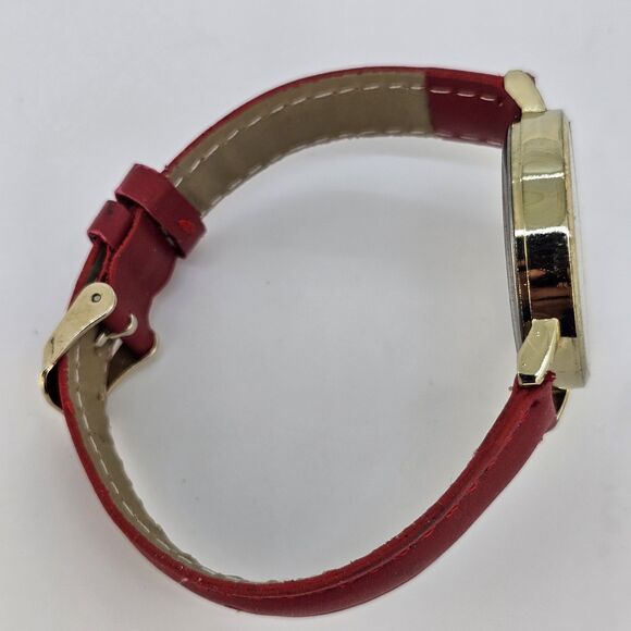 Sailor Jane Women's Watch 34MM Women Face Dial Gold Case Red Leather Bands - Picture 13 of 14